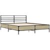 vidaXL Bed Frame Sonoma oak Engineered wood, metal 63 x 79 in Durable