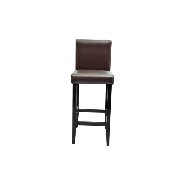 vidaXL Bar Stool Set of 2 Dark Brown 75% PVC, 20% Polyester, 5% Cotton