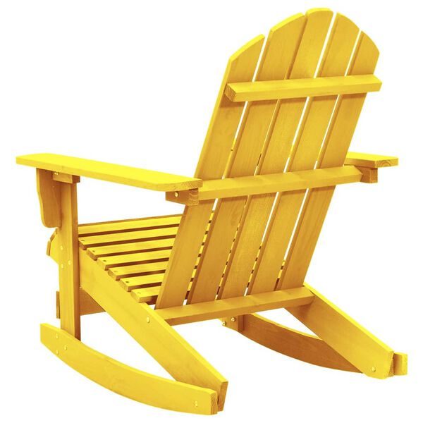vidaXL Garden Rocking Chair Yellow Solid fir wood Standard Comfy