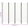 vidaXL 4-Panel Room Divider White 78.7"x70.9"
