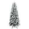 vidaXL Artificial Christmas Tree Green and white PVC, PE, steel 4 ft