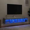 vidaXL TV Cabinet Set of 2 Concrete grey Engineered wood