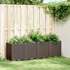 vidaXL Garden Planter Brown Polypropylene 63 x 15.7 x 20.9 in Modular