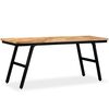 vidaXL Bench Brown, Black Reclaimed teak, Steel