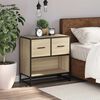 vidaXL Bedside Cabinet Sonoma oak Engineered wood, Metal Medium