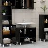 vidaXL Bathroom Furniture Set Black Engineered wood Medium