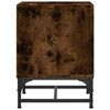 vidaXL Bedside Cabinet Smoked Oak Engineered wood, glass, steel