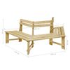 vidaXL Bench Natural Wood Treated Pinewood 94.5 in Durable