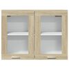 vidaXL Hanging Glass Cabinet Sonoma Oak Engineered wood and glass Medium