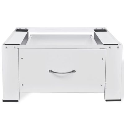 vidaXL Washing Machine Pedestal with Drawer White