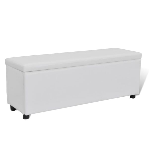 vidaXL Ottoman White PVC: 94%, Cotton: 4%, Polyester: 2% Medium