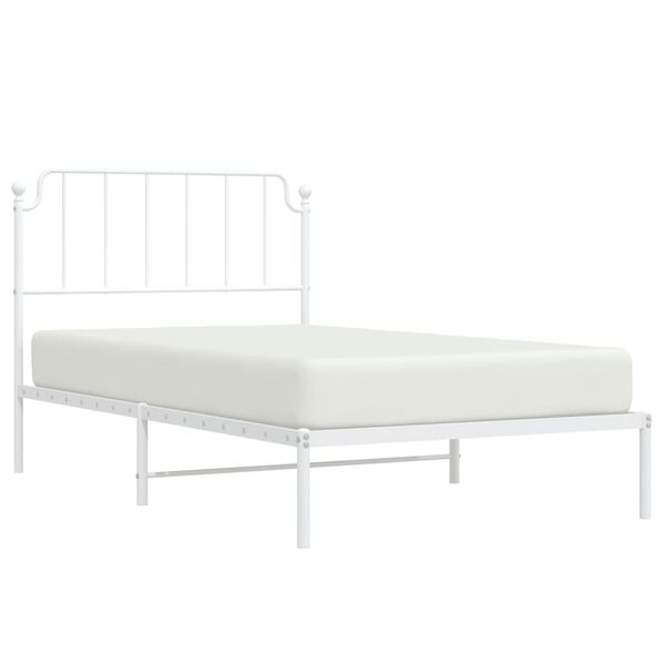 vidaXL Bed Frame White Steel King Single Bed Frames Rectangular