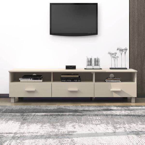 vidaXL TV Cabinet Honey Brown Solid Pinewood Medium TV Cabinet