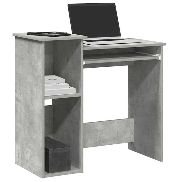 vidaXL Desk Concrete grey Engineered wood Small Desk Rectangular