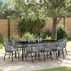 vidaXL Garden Dining Set 9 pcs Anthracite Powder-Coated Steel