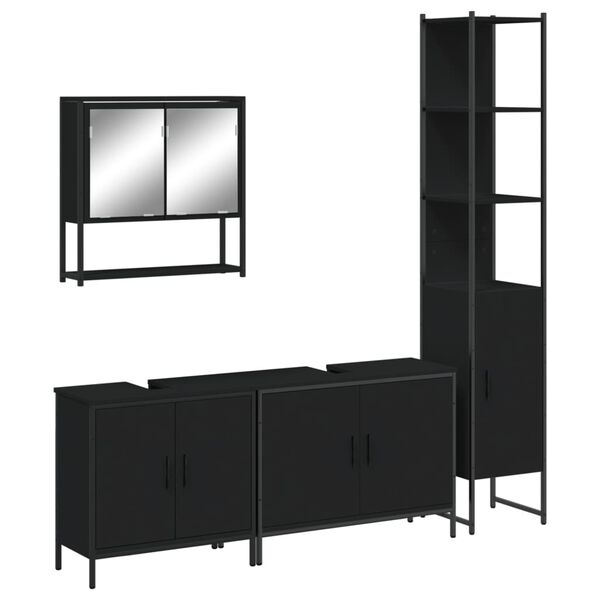 vidaXL Bathroom Furniture Set Black