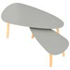 vidaXL Coffee Table Set of 2 Grey Solid pinewood legs and MDF top Simple