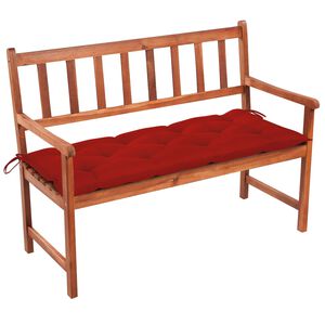 vidaXL Garden Bench Wood brown with red cushion