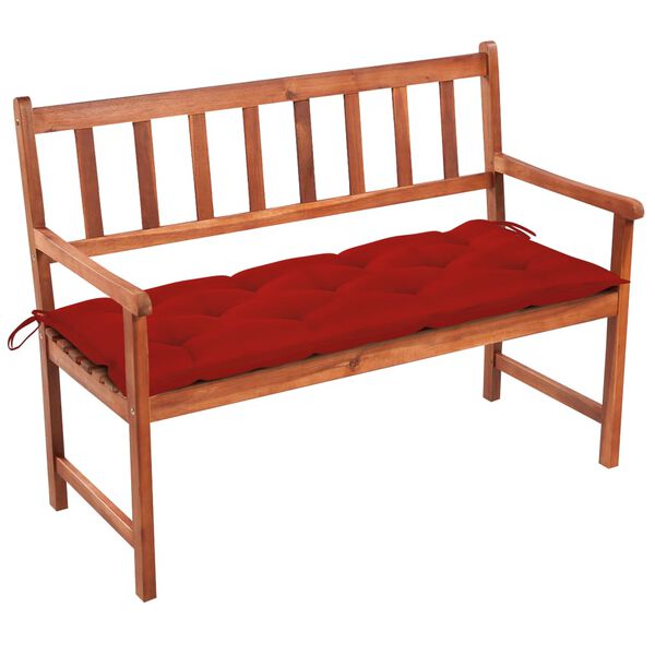 vidaXL Garden Bench Wood brown with red cushion
