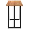 vidaXL Bar Table Light brown Solid oak wood, Powder-coated steel