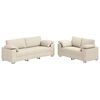 vidaXL Sofa 2 pcs Beige Linen-blend Fabric