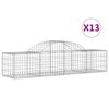 vidaXL Gabion Basket Set of 13 Silver Galvanized iron Large