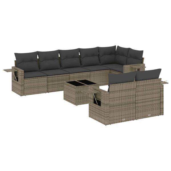 vidaXL Garden Sofa Set Gray, Dark Gray