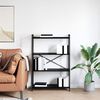 vidaXL Bookshelf Black Oak 31.50 x 11.81 x 47.24 in Engineered Wood