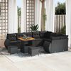 vidaXL Garden Sofa Set Height-Adjustable 12 pcs Black poly rattan