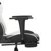 vidaXL Gaming Chair Black and White Faux Leather, Metal, Plywood, Foam