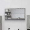 vidaXL Mirror Concrete Grey Engineered Wood, Acrylic Bathroom Mirror