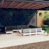 vidaXL Garden Lounge Set White, Anthracite Solid pinewood, 100% polyester