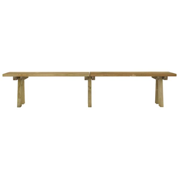 vidaXL Garden Bench Green Impregnated Solid Pinewood 86.6 in Long