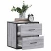 vidaXL Wall-mounted Bedside Cabinet Grey Sonoma Engineered wood, Metal