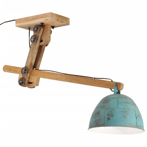 vidaXL Ceiling Lamp Distressed Blue Iron and solid mango wood
