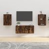 vidaXL 2 Piece Wall-mounted TV Cabinet Set Smoked Oak 15.7x13.6x23.6"