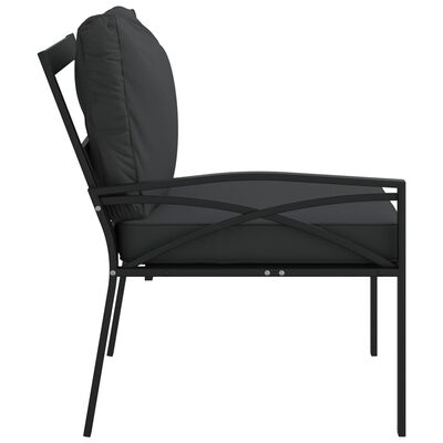 vidaXL Patio Chairs with Gray Cushions 2 pcs 24.4"x29.5"x31.1" Steel