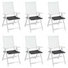 vidaXL Garden Chair Cushions 6 pcs Anthracite 19.7"x19.7"x1.6" Oxford Fabric