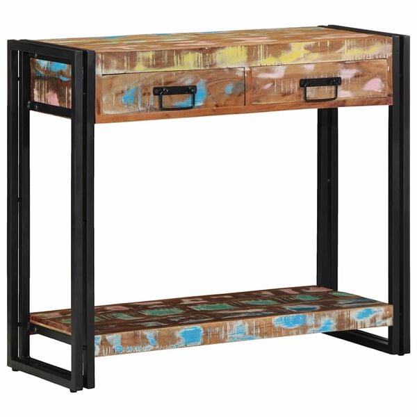 vidaXL Console Table Multicolour 90 x 33 x 75 cm solid reclaimed wood