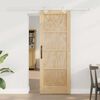 vidaXL Sliding Door Brown 28.94 x 78.15 in Solid Pine Wood