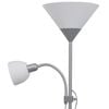 vidaXL Floor Lamp Grey Steel Tall Durable Floor Lamp Cylindrical