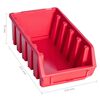 vidaXL 103 Piece Storage Bin Kit with Wall Panels Red and Black