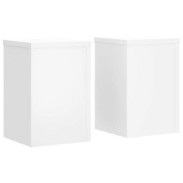 vidaXL Plant Stand Set of 2 White Engineered wood 9.8x9.8x13.8 in