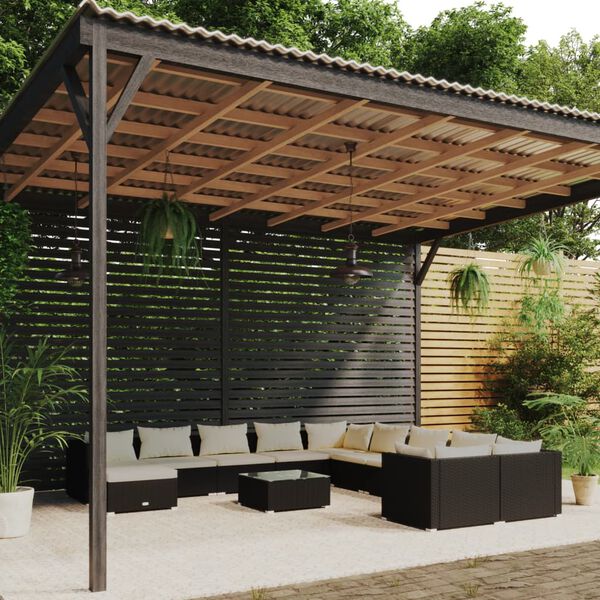 vidaXL Garden Lounge Set Black