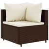 vidaXL Patio Lounge Set Brown PE Rattan Medium Modular