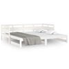 vidaXL Pull-out Day Bed White Solid pine wood 2x