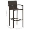 vidaXL Garden Bar Set Brown PE rattan, powder-coated steel Medium