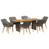 vidaXL Garden Dining Set with Cushion 7 pcs Gray and brown poly rattan