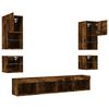 vidaXL 8 Piece TV Wall Units with LED Smoked Oak Engineered Wood