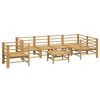 vidaXL Garden Lounge Set Natural bamboo, Light grey cushions